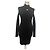 Courreges Courrèges schwarzes Rippstrick-Kleid mit Stehkragen