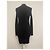 Courreges Courrèges schwarzes Rippstrick-Kleid mit Stehkragen - Ansicht 7