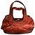 Coach orange Leder-Handtasche mit Kussverschluss