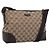 GUCCI GG Canvas Shoulder Bag Brown Silver 114273