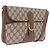 GUCCI GG Supreme Shoulder Bag PVC Beige Gold