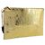FENDI Clutch Bag Leather Gold 8N0178