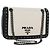 PRADA Chain Shoulder Bag Leather White Black