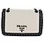 PRADA Chain Shoulder Bag Leather White Black - vista 13