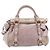 Miu Miu Side ribbon Hand Bag Leather 2way Pink Gold - vista 2