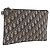 Christian Dior Oblique Clutch Bag Canvas Navy Silver