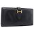 Hermès HERMES Bean Long Wallet Leather Black Gold Tone