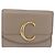 Chloé Chloe C Trifold Wallet Leather Beige Gold Tone - vista 2