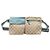 Bolso cinturón Gucci Beige GG Canvas Web con doble bolsillo