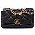 Chanel 19 Flap Medium aus schwarzem Lammleder