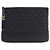 Chanel Gabrielle O Case Clutch in pelle di vitello invecchiata matelassé nera Medium