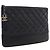 Chanel Gabrielle O Case Clutch in pelle di vitello invecchiata matelassé nera Medium - vista 10