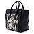 Céline Celine Mini Luggage Tote in canvas leopard print e pelle di vitello nera - vista 2
