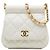 Clutch Chanel White CC Quilted Caviar Frame Flap Clutch with Chain