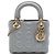 Dior Gray Mini Metallic Lambskin Cannage Lady Dior