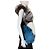 Autre Marque Designer Patchwork Fox Fur Vest - Blue, White, Grey - view 5