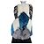 Autre Marque Designer Patchwork Fox Fur Vest - Blue, White, Grey - view 6