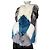 Autre Marque Designer Patchwork Fox Fur Vest - Blue, White, Grey - view 7