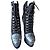 Alaïa Bottines à lacets en daim et cuir python argenté - vue 2