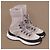 Chanel Sneakers Alte in Camoscio Beige e Maglia - vista 8
