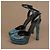 Gucci Escarpins Plateforme Python Bleu Sarcelle - vue 4