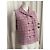 Veste sans manches en tweed à carreaux rose Chanel - vue 3