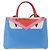 FENDI Petite 2Jours Hand Bag Leather 2way Blue Silver 8BH253 - vista 13