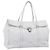 PRADA Tote Bag Leather White Silver