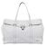 PRADA Tote Bag Leather White Silver - view 13