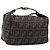 FENDI Zucca Canvas Vanity Cosmetic Pouch Brown Gold Tone