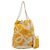 CHANEL Drawstring Chain Shoulder Bag Canvas Yellow Gold Tone CC