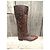 Prada Brown Leather Floral Appliqué Boots - view 2