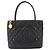 Borsa Tote Chanel Medallion in pelle di vitello granulata nera