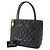 Borsa Tote Chanel Medallion in pelle di vitello granulata nera - vista 2