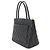 Borsa Tote Chanel Medallion in pelle di vitello granulata nera - vista 4
