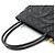 Borsa Tote Chanel Medallion in pelle di vitello granulata nera - vista 5