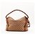 Borsa Hobo Gucci Monogram Canvas Pelle Brown