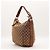 Borsa Hobo Gucci Monogram Canvas Pelle Brown - vista 2
