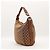 Borsa Hobo Gucci Monogram Canvas Pelle Brown - vista 4