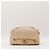 Bolsa de aba acolchoada Chanel em couro bege