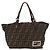 FENDI Zucca Canvas Hand Bag Black Brown Auth 189369 - Jerrillo - vista 13