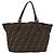 FENDI Zucca Canvas Hand Bag Black Brown Auth 189369 - Jerrillo - vista 2