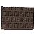 FENDI Zucca Canvas Shoulder Bag Brown Black Auth 212950 - Jerrillo