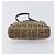 FENDI Zucchino Canvas Mamma Baguette Hand Bag Brown Silver Auth 207982 - Jerrillo - vista 5