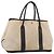 Hermès HERMES Garden Party Hand Bag Canvas Beige Silver Auth 213429 - Jerrillo
