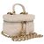 CHANEL Matelasse Vanity Chain Shoulder Pouch Caviar Skin White CC Auth 207090V - Jerrillo