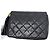Borsa a tracolla con catena Chanel in pelle di agnello nera - vista 9