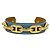 Hermès Bracciale Rigido in Pelle Blu e Oro e Metallo Hermes