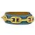 Hermès Bracciale Rigido in Pelle Blu e Oro e Metallo Hermes - vista 4