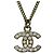 Colar Chanel Prateado com Strass